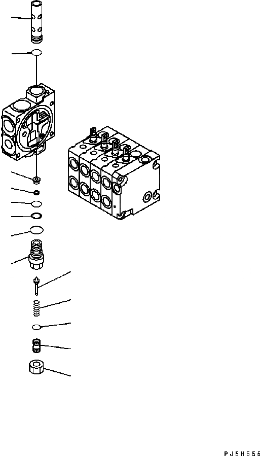 Схема запчастей Komatsu GD655-3C - УПРАВЛЯЮЩ. КЛАПАН (4-Х СЕКЦИОНН.) (/) (R. H.) ОСНОВН. КОМПОНЕНТЫ И РЕМКОМПЛЕКТЫ