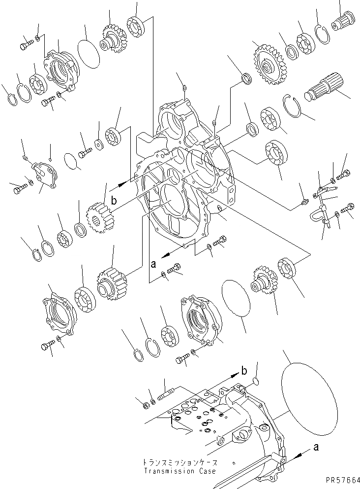 Схема запчастей Komatsu GD663A-2 - ТРАНСМИССИЯ (МЕХ-М ОТБОРА МОЩНОСТИ) СИЛОВАЯ ПЕРЕДАЧА