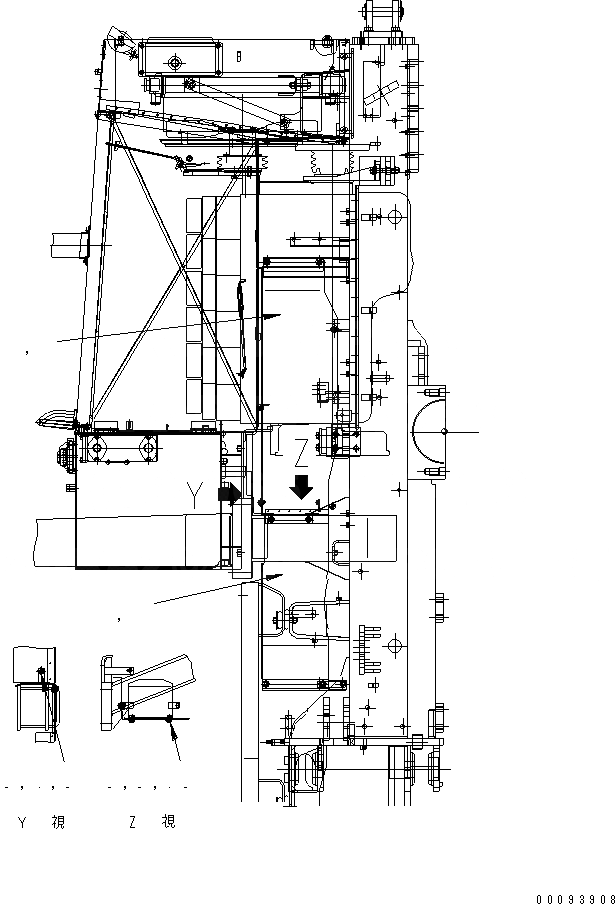 Схема запчастей Komatsu GD663A-2 -  ПАНЕЛЬ (ДЛЯ ROPS) РАМА И ЧАСТИ КОРПУСА