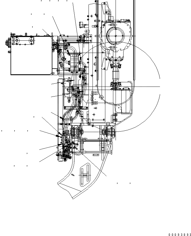 Схема запчастей Komatsu GD663A-2 - ГИДРОЛИНИЯ (ТОПЛИВН. БАК. TO УПРАВЛЯЮЩ. КЛАПАН ЛИНИЯ) (/) ГИДРАВЛИКА