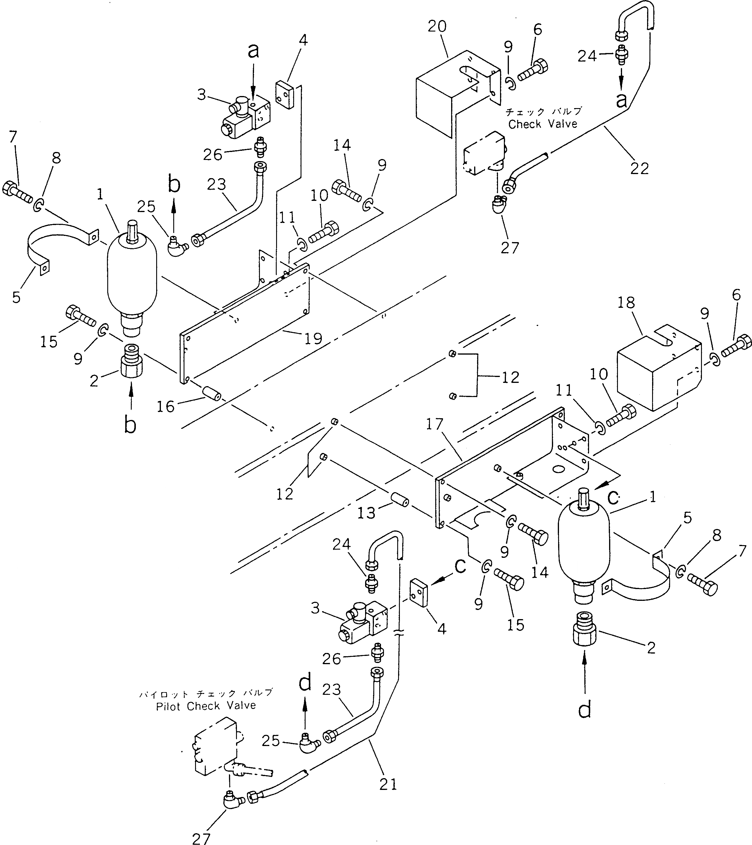 Схема запчастей Komatsu GD663A-2 - ОТВАЛ АККУМУЛЯТОР ТРУБЫ ГИДРАВЛИКА