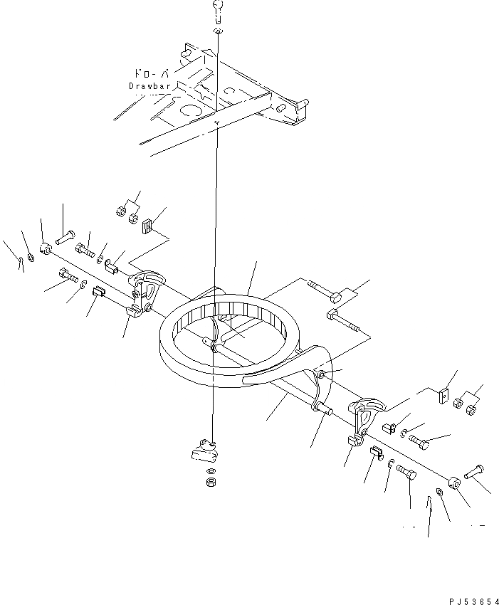 Схема запчастей Komatsu GD663A-2 - КОЛЬЦЕВ. СУППОРТ РАБОЧЕЕ ОБОРУДОВАНИЕ