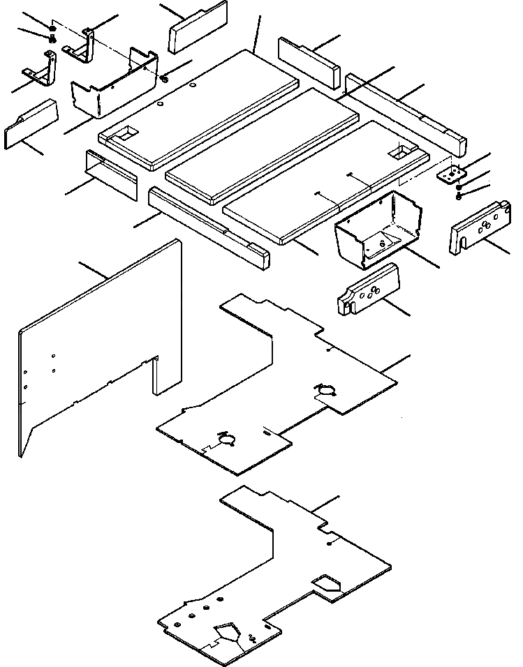 Схема запчастей Komatsu GD670A-1 - SOUND INSULATION & ПОЛ МАТЕРИАЛS SUPERSTRUCTURE