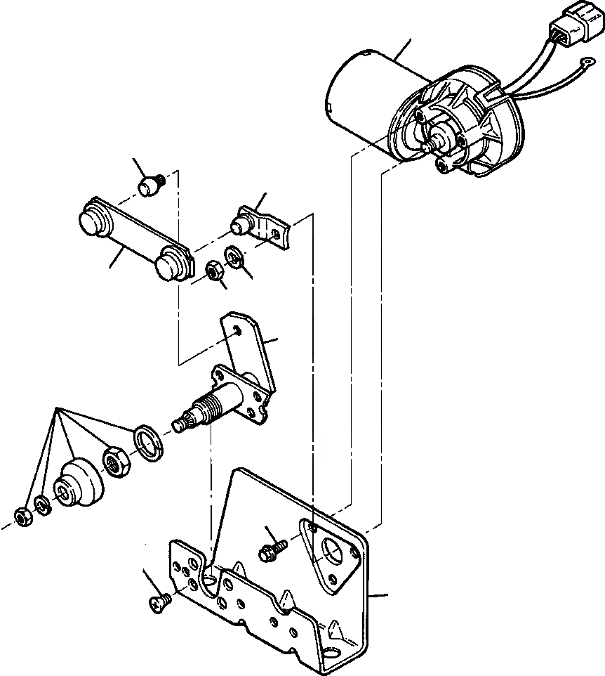 Схема запчастей Komatsu GD670A-1 - ДВОРНИКИ МОТОР PANTOGRAPH РУКОЯТЬ SUPERSTRUCTURE