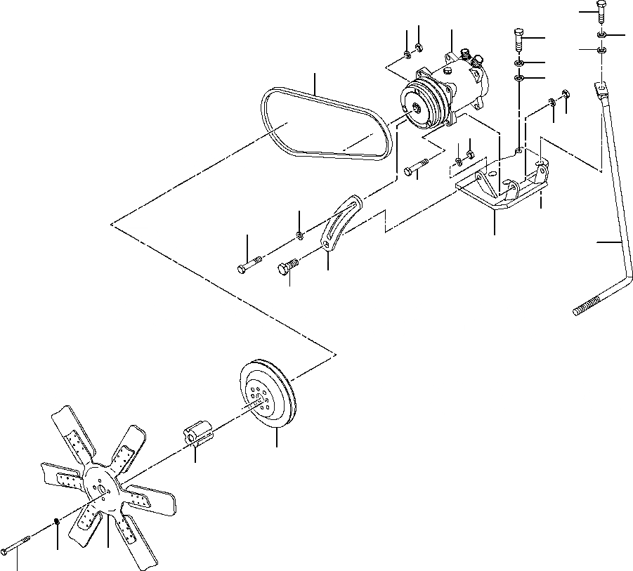 Схема запчастей Komatsu GD670A-1 - КОНДИЦ. ВОЗДУХА КОМПРЕССОР КРЕПЛЕНИЕ SUPERSTRUCTURE