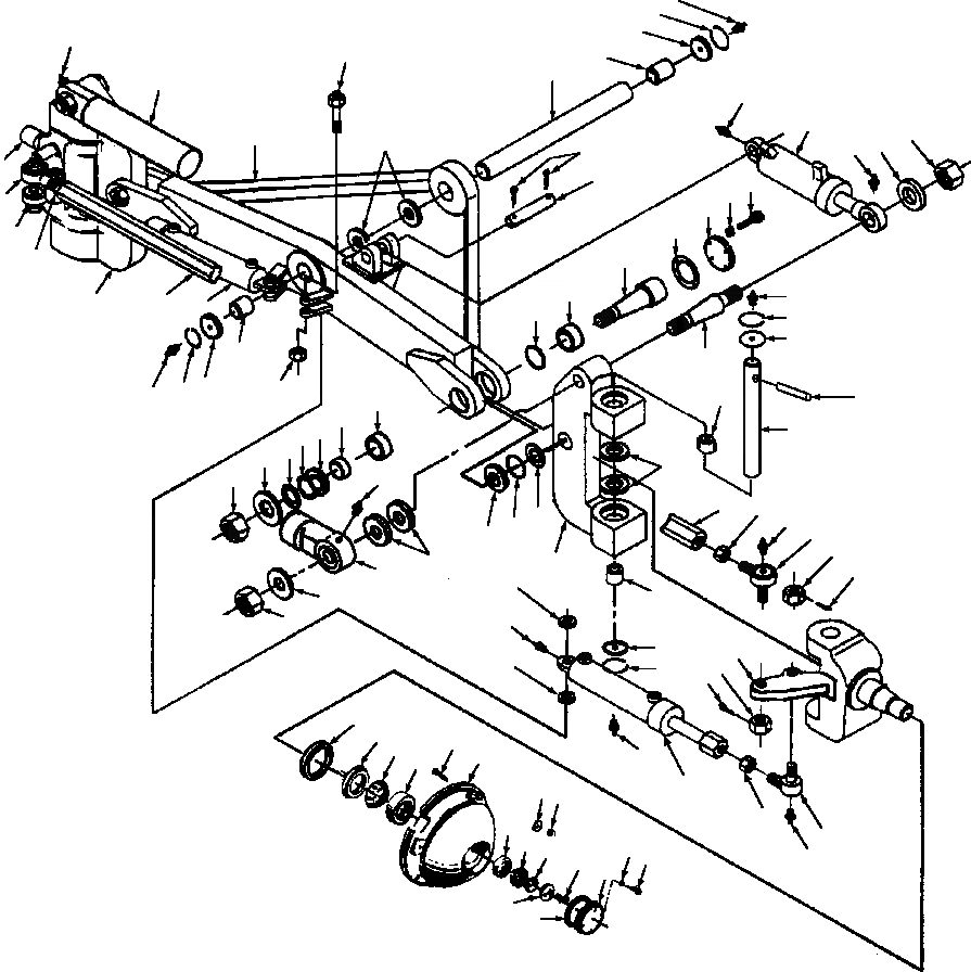 Схема запчастей Komatsu GD670A-1 - ПЕРЕДНИЙ МОСТ ПОДВЕСКА