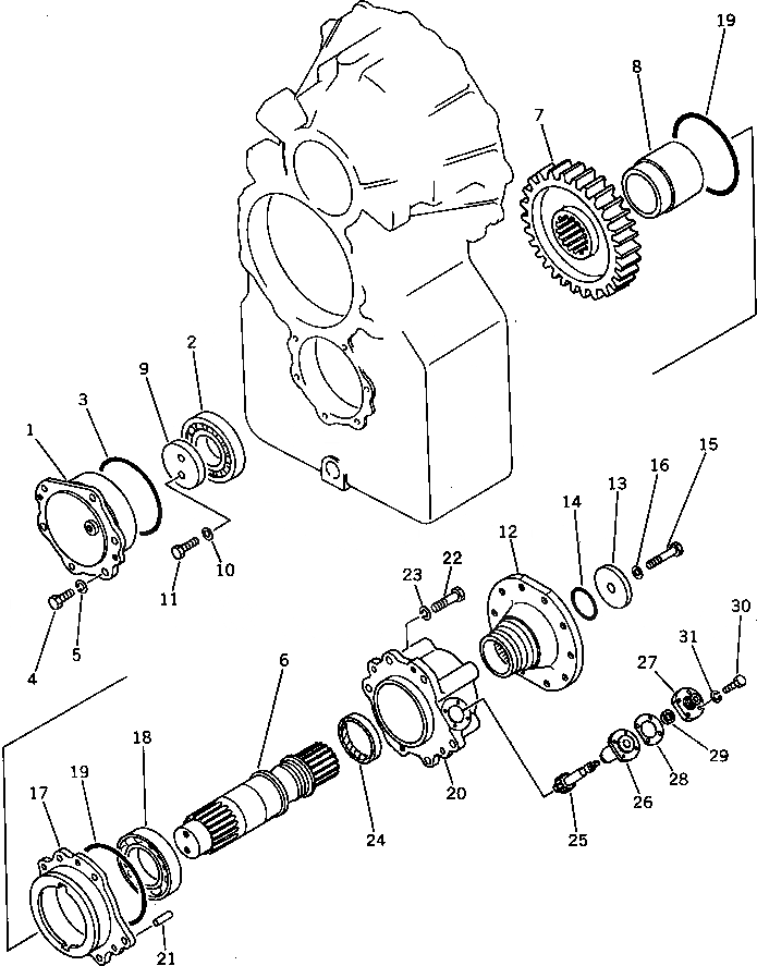 Схема запчастей Komatsu GD705A-3 - HYDROSHIFT ТРАНСМИССИЯ OU СИЛОВАЯ ПЕРЕДАЧА