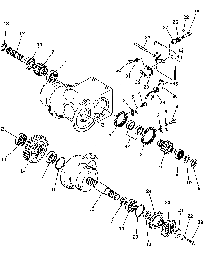 Схема запчастей Komatsu GD705A-3 - КОНЕЧНАЯ ПЕРЕДАЧА BULL ПРИВОД КОЛЕСА