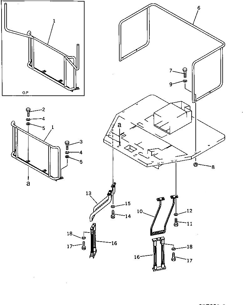 Схема запчастей Komatsu GD705A-3 - КАБИНА ОПЕРАТОРА РАМА И ЧАСТИ КОРПУСА