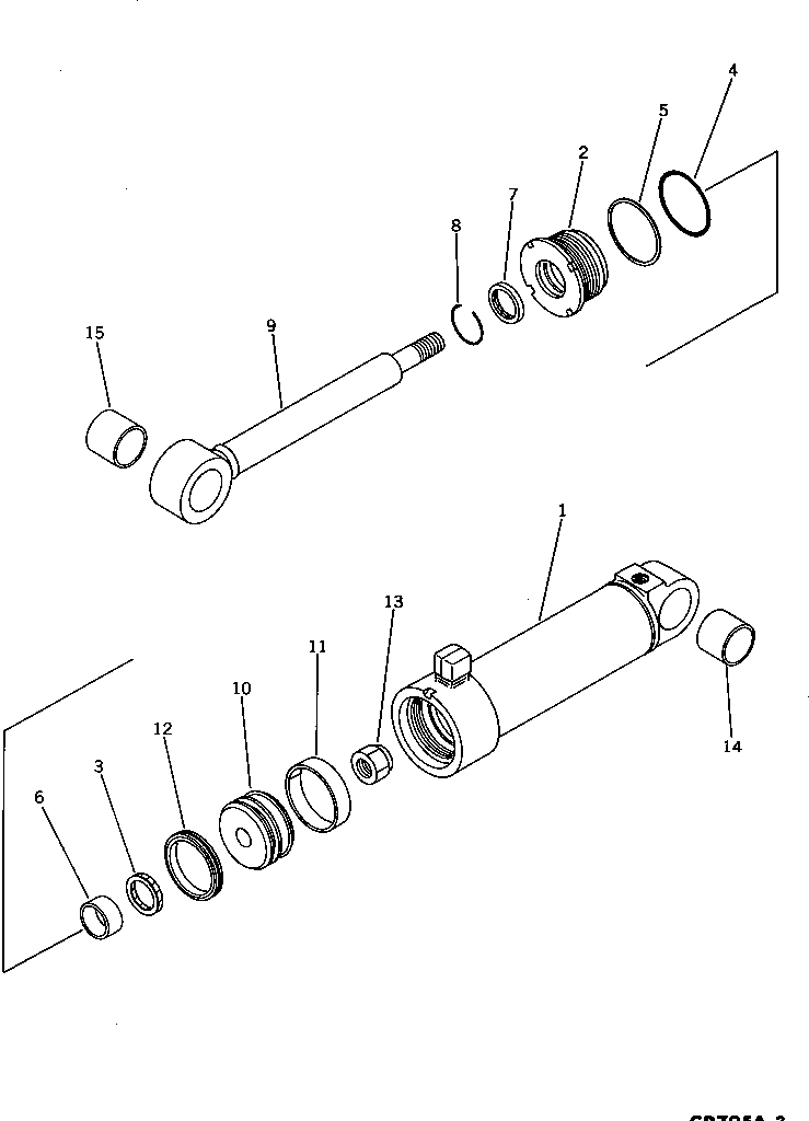 Схема запчастей Komatsu GD705A-3 - ЦИЛИНДР НАКЛОНА ГИДРАВЛИКА