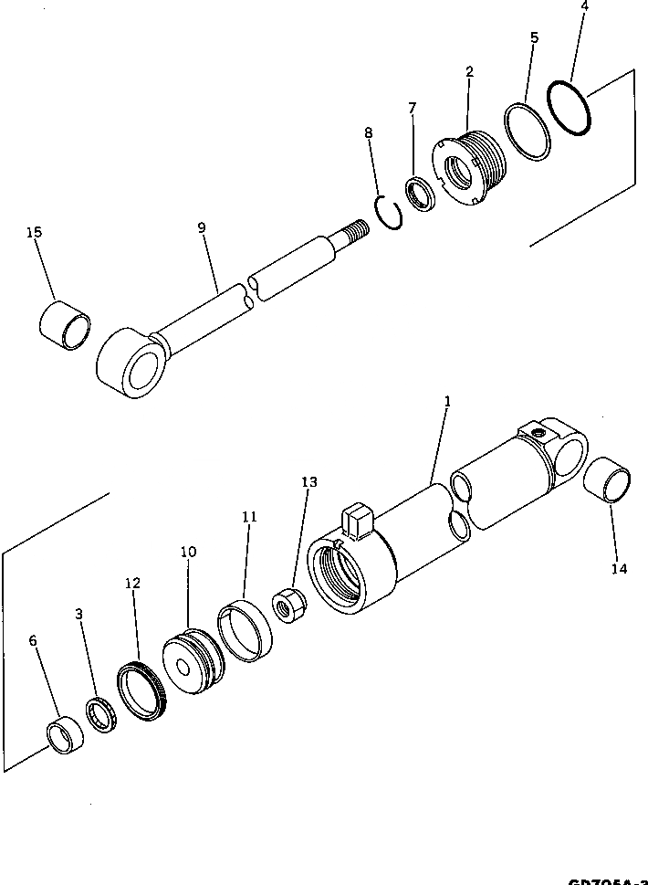 Схема запчастей Komatsu GD705A-3 - ЦИЛИНДР СОЧЛЕНЕНИЯ ГИДРАВЛИКА
