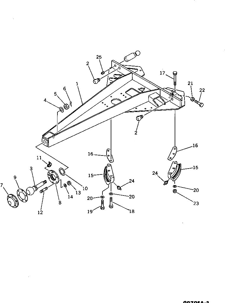 Схема запчастей Komatsu GD705A-3 - СЦЕПНОЕ УСТРОЙСТВО РАБОЧЕЕ ОБОРУДОВАНИЕ