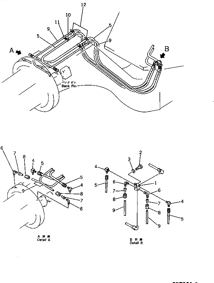 Схема запчастей Komatsu GD705A-3 - УПРАВЛ-Е ВЫРАВН. НАСЫПИ PIПАЛЕЦ РАБОЧЕЕ ОБОРУДОВАНИЕ