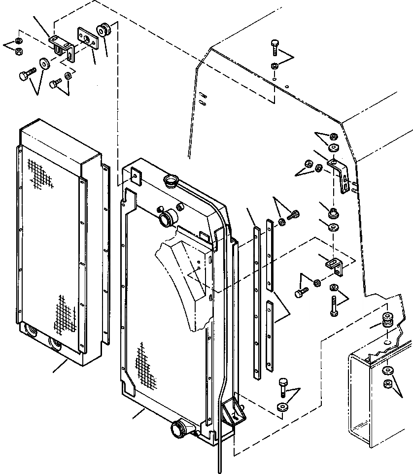 Схема запчастей Komatsu GD750A-1 - КРЕПЛЕНИЕ РАДИАТОРА ОХЛАЖД-Е