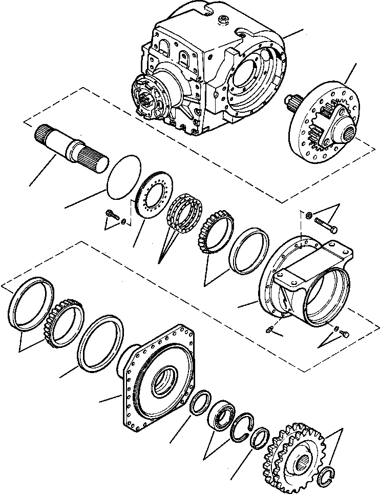 Схема запчастей Komatsu GD750A-1 - КОНЕЧНАЯ ПЕРЕДАЧА С PLANETARY ПРИВОД TRAIN