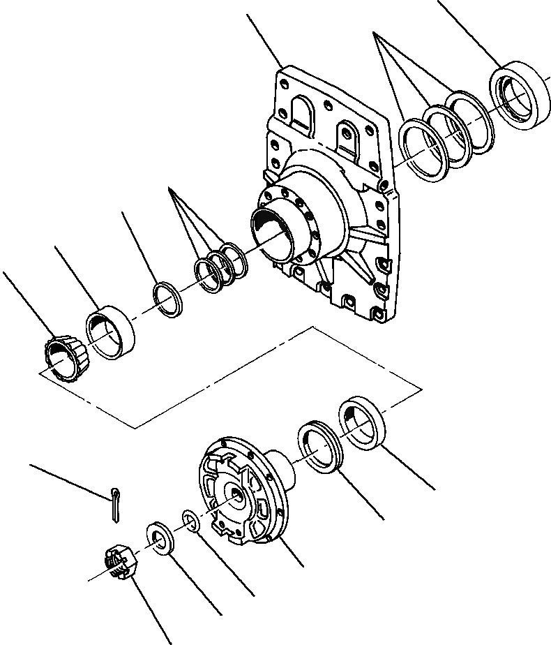 Схема запчастей Komatsu GD750A-1 - ДИФФЕРЕНЦ. ВХОД КОЖУХ ПРИВОД TRAIN