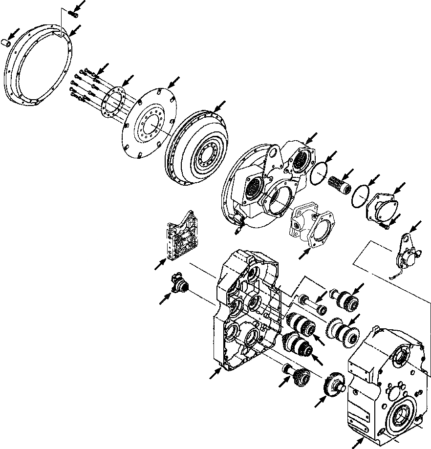 Схема запчастей Komatsu GD750A-1 - ТРАНСМИССИЯ И ГИДРОТРАНСФОРМАТОР ПРИВОД TRAIN