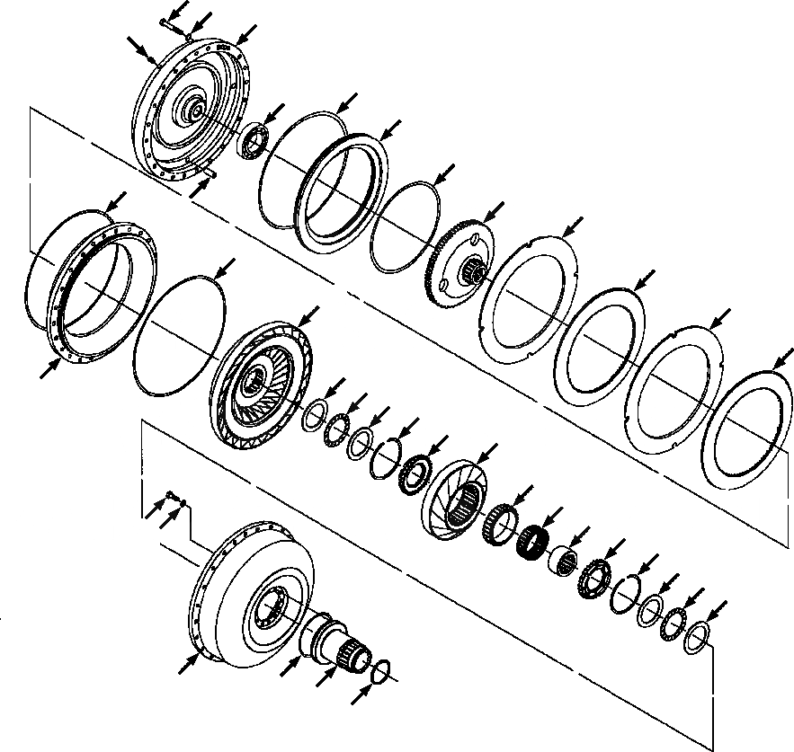 Схема запчастей Komatsu GD750A-1 - ГИДРОТРАНСФОРМАТОР ПРИВОД TRAIN