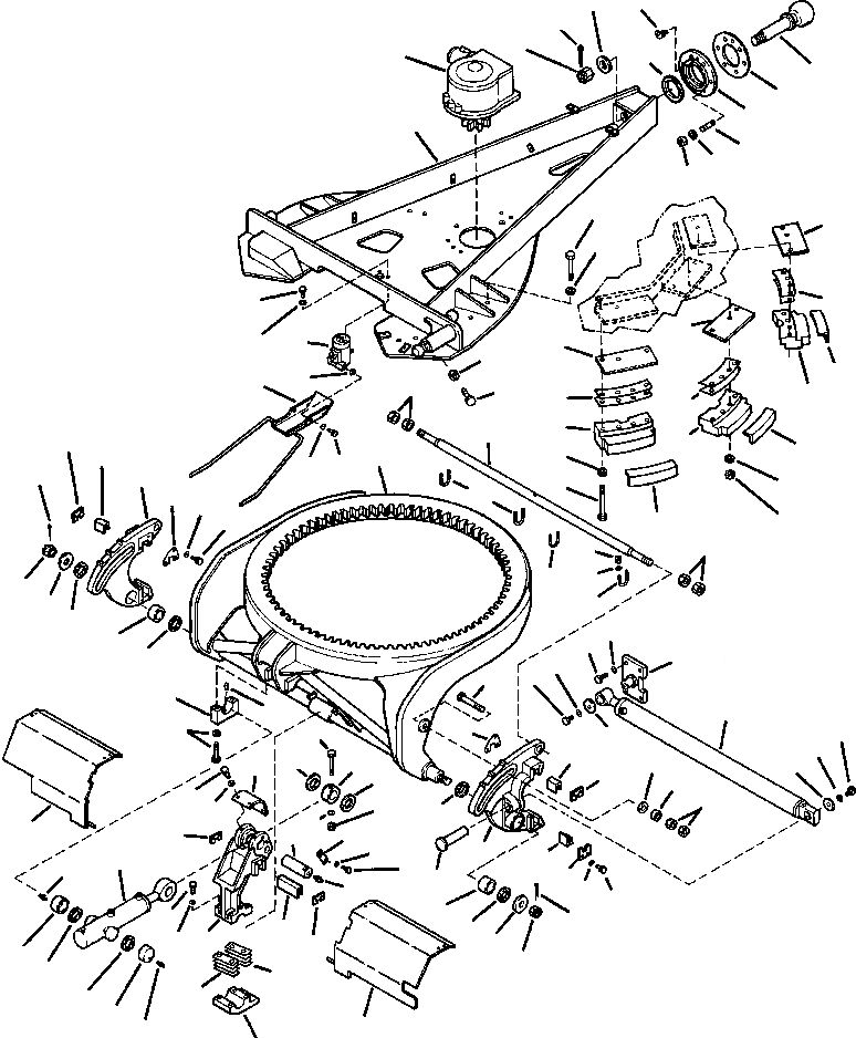 Схема запчастей Komatsu GD750A-1 - СЦЕПНОЕ УСТРОЙСТВО И CIRCLE С WEAR ПОДУШКАS КРЕПЛЕНИЕED ОБОРУД-Е