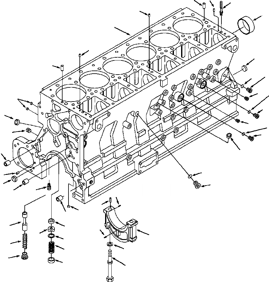 Схема запчастей Komatsu GD750A-1 - БЛОК ЦИЛИНДРОВ БЛОК ЦИЛИНДРОВ