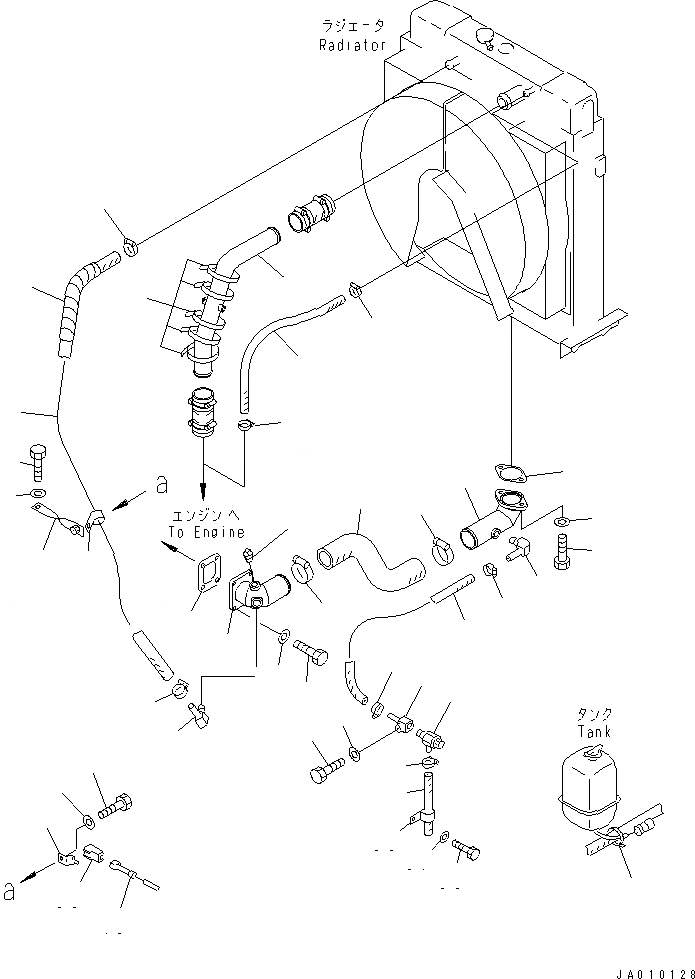 Схема запчастей Komatsu GD825A-2E0 - СИСТЕМА ТРУБ РАДИАТОРА КОМПОНЕНТЫ ДВИГАТЕЛЯ И ЭЛЕКТРИКА
