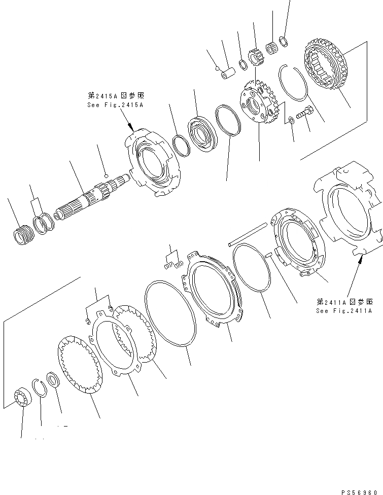 Схема запчастей Komatsu GD825A-2E0 - ТРАНСМИССИЯ (2 МУФТА)(№99-) СИЛОВАЯ ПЕРЕДАЧА