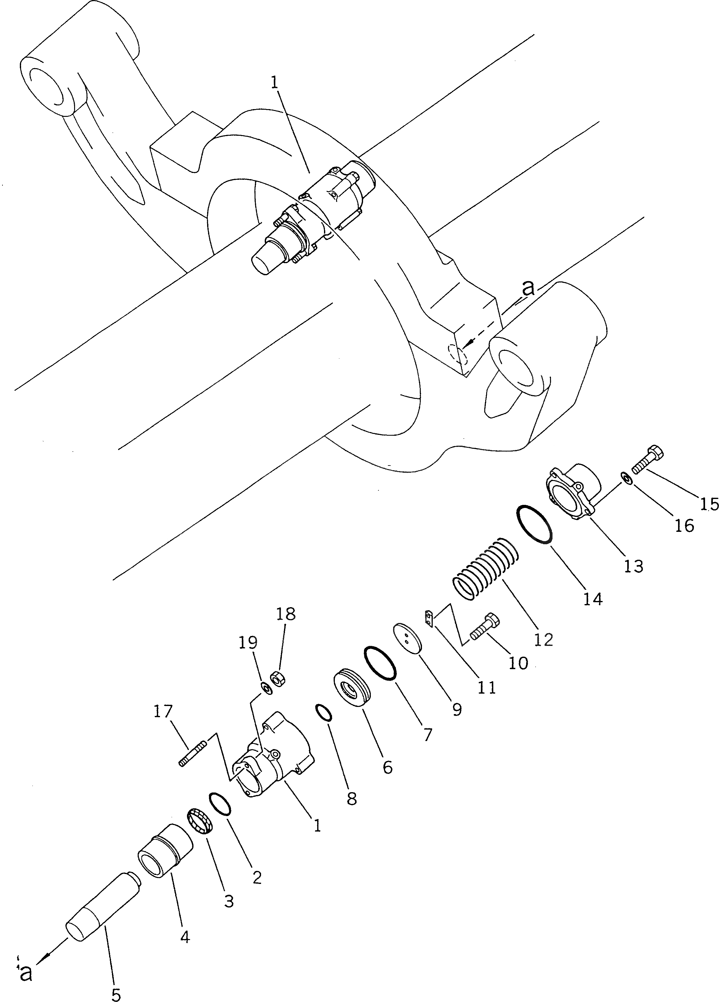 Схема запчастей Komatsu GD825A-2E0 - ОГРАНИЧИТЕЛЬН. ШТИФТ(№-) СИСТЕМАУПРАВЛЕНИЯ ПОВОРОТОМ