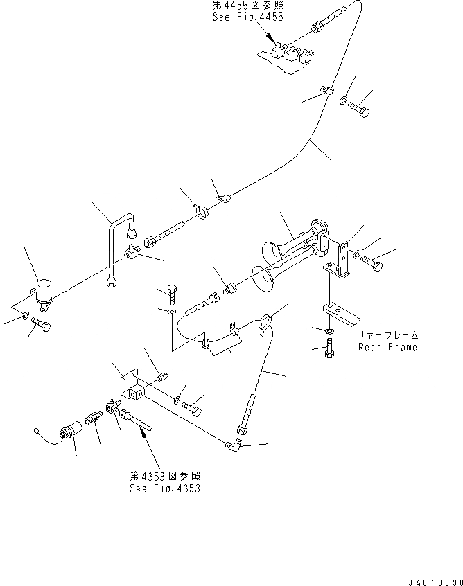 Схема запчастей Komatsu GD825A-2E0 - ЗВУК. СИГНАЛ ТРУБЫ(№-) СИСТЕМАУПРАВЛЕНИЯ ПОВОРОТОМ