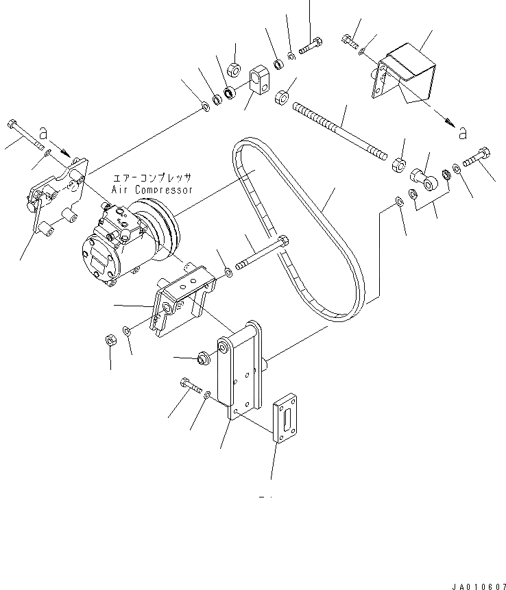 Схема запчастей Komatsu GD825A-2E0 - КОНДИЦ. ВОЗДУХА (/) (КРЕПЛЕНИЕ КОНДИЦИОНЕРА ЧАСТИ) РАМА И ЧАСТИ КОРПУСА