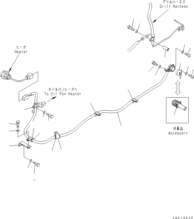 Схема запчастей Komatsu GD825A-2E0 - КОНДИЦ. ВОЗДУХА (/) (ОБОГРЕВАТЕЛЬ. ЭЛЕКТР.) РАМА И ЧАСТИ КОРПУСА