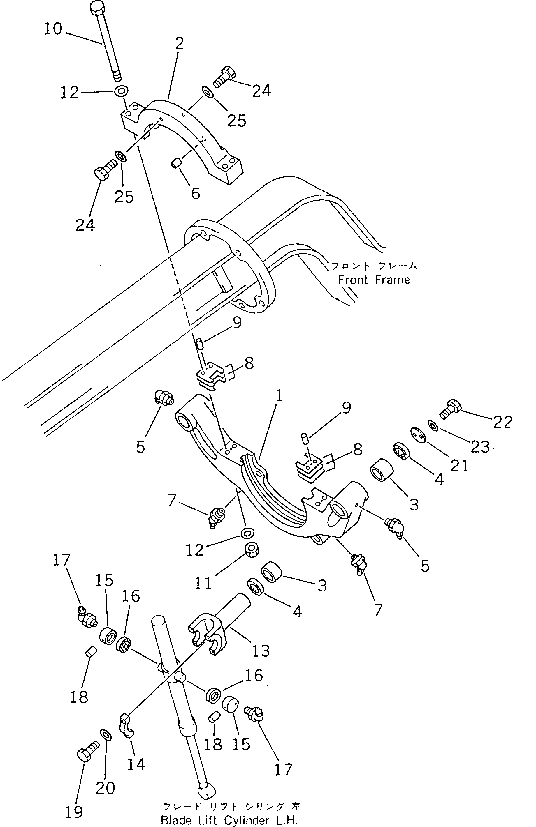 Схема запчастей Komatsu GD825A-2E0 - ПОДЪЕМ ОТВАЛА(№-) РАБОЧЕЕ ОБОРУДОВАНИЕ