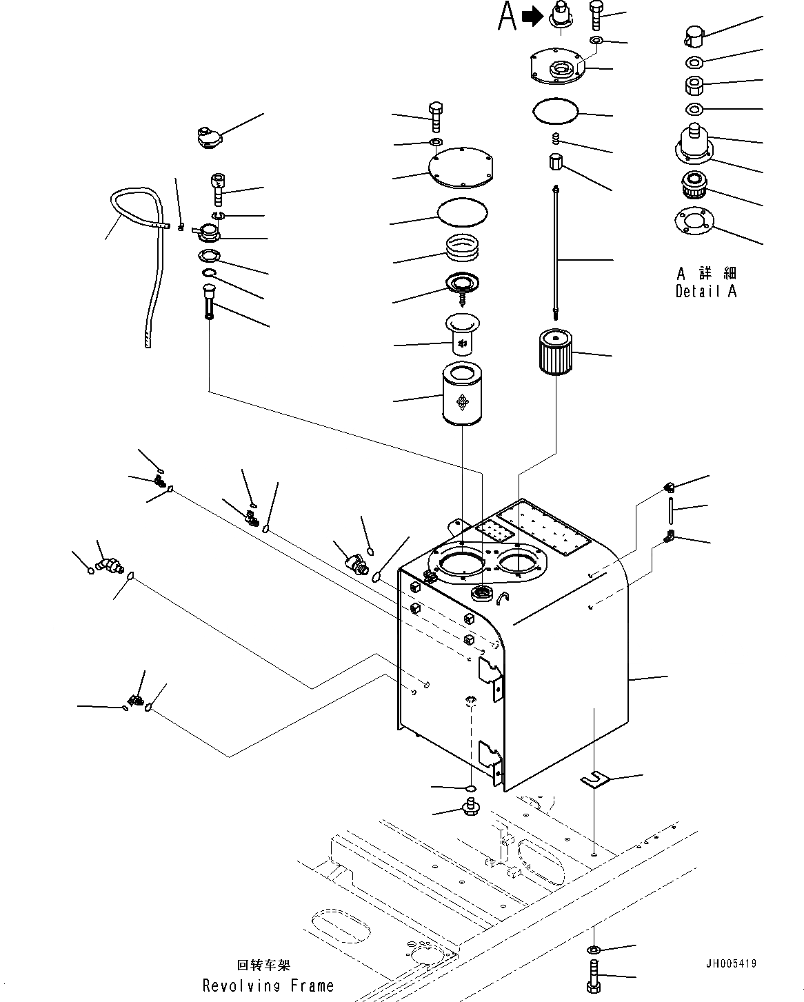 Схема запчастей Komatsu PC300-8M0 - ГИДР. БАК. H [ГИДРАВЛИКА]