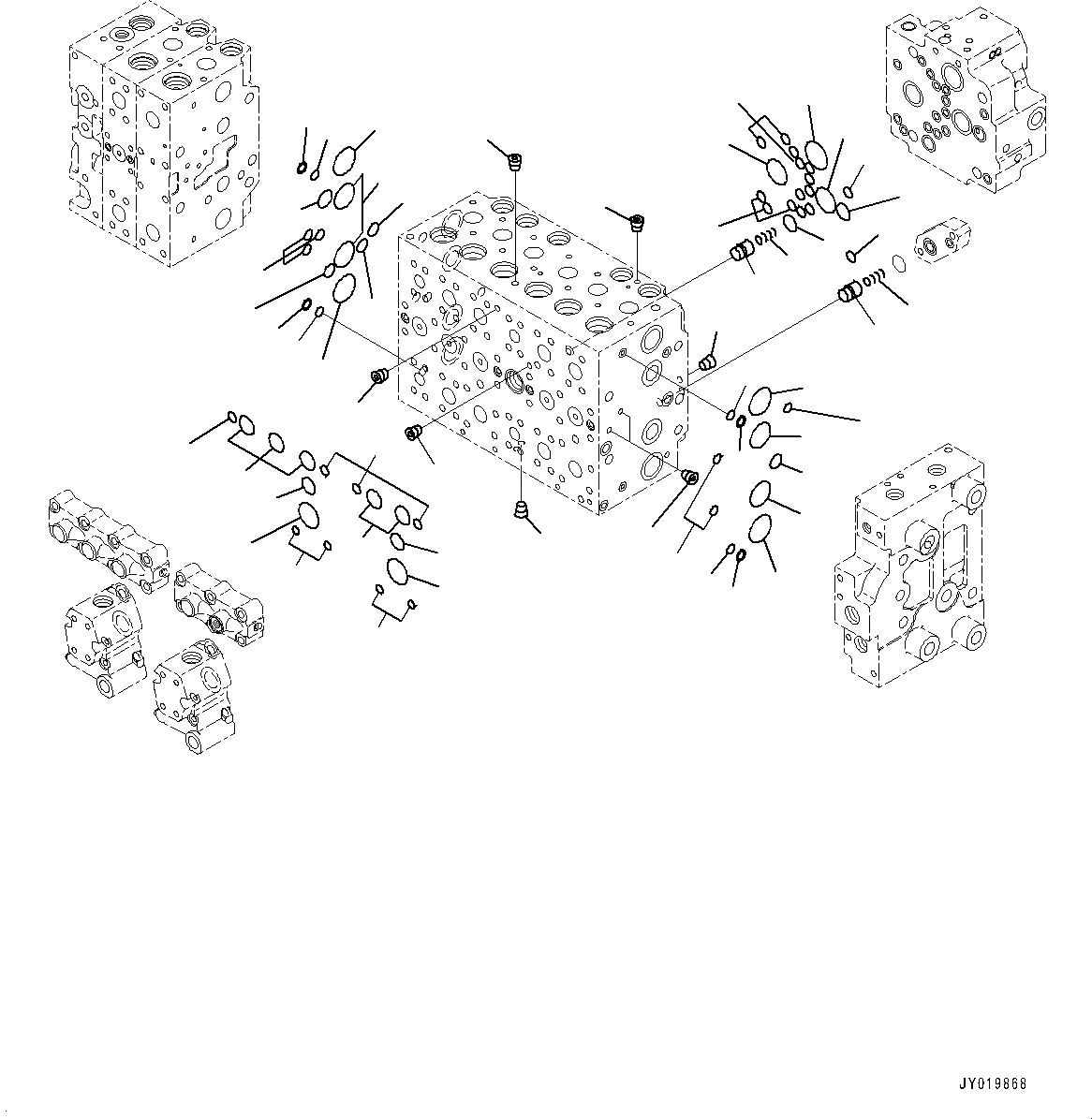 Схема запчастей Komatsu PC300-8M0 - УПРАВЛЯЮЩ. КЛАПАН (8-СЕКЦИОНН.) (/) H [ГИДРАВЛИКА]
