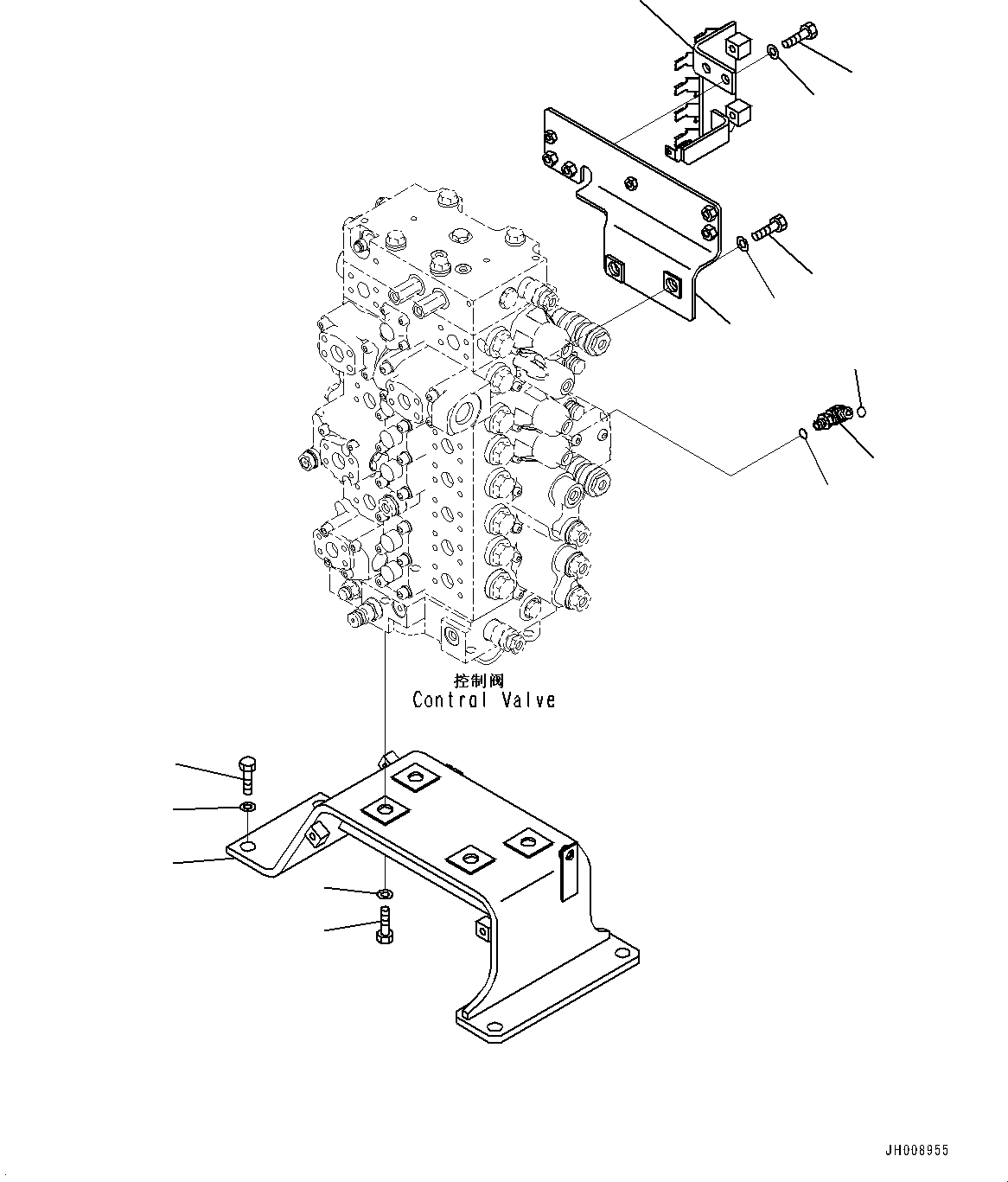 Схема запчастей Komatsu PC300-8M0 - УПРАВЛЯЮЩ. КЛАПАН (С -ДОПОЛН. АКТУАТОР ТРУБЫ,АКТУАТОР) (КОРПУС КЛАПАНА) H [ГИДРАВЛИКА]