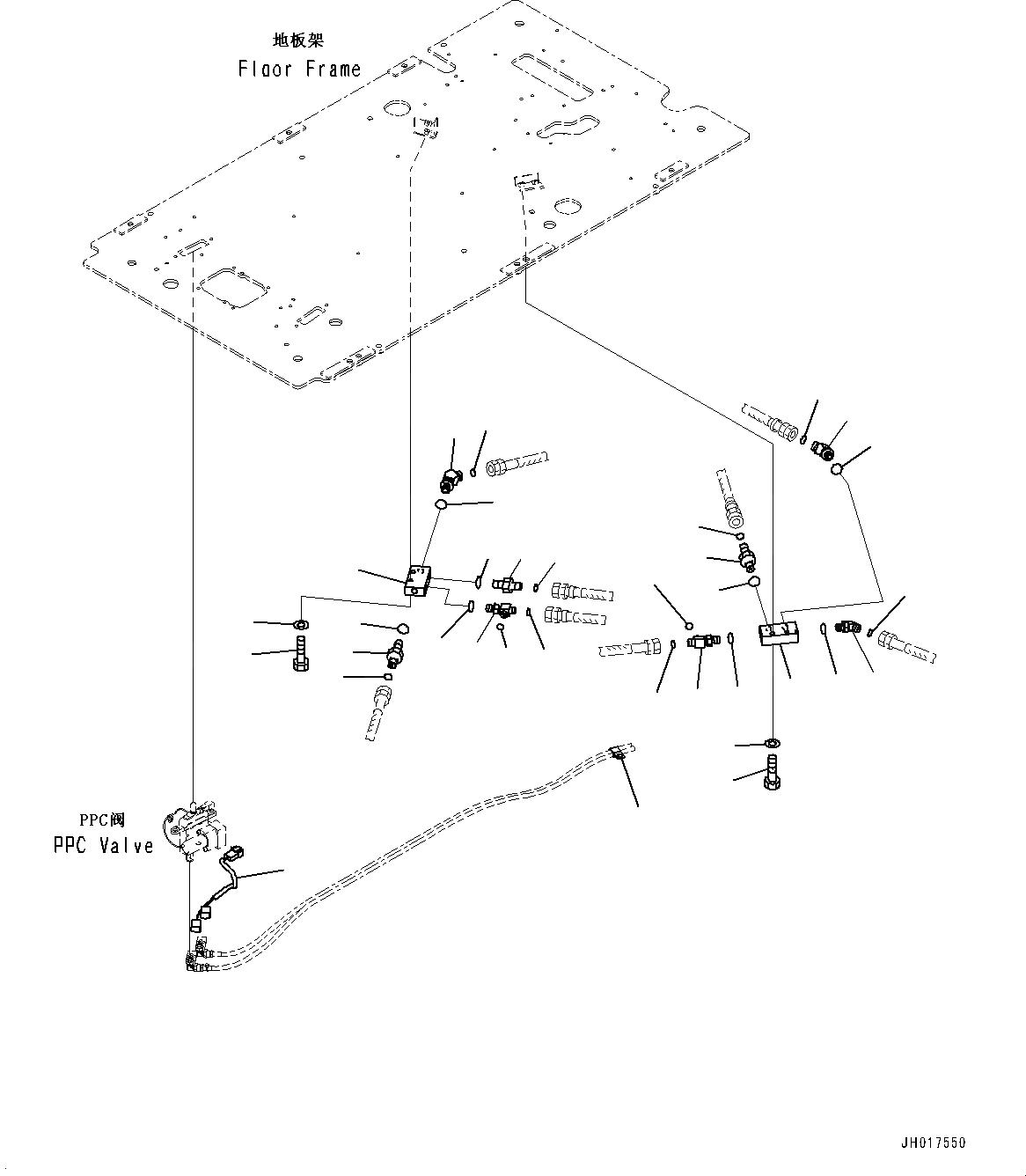 Схема запчастей Komatsu PC300-8M0 - КАБИНА (ПОЛ, P, T БЛОК) K [КАБИНА ОПЕРАТОРА И СИСТЕМА УПРАВЛЕНИЯ]