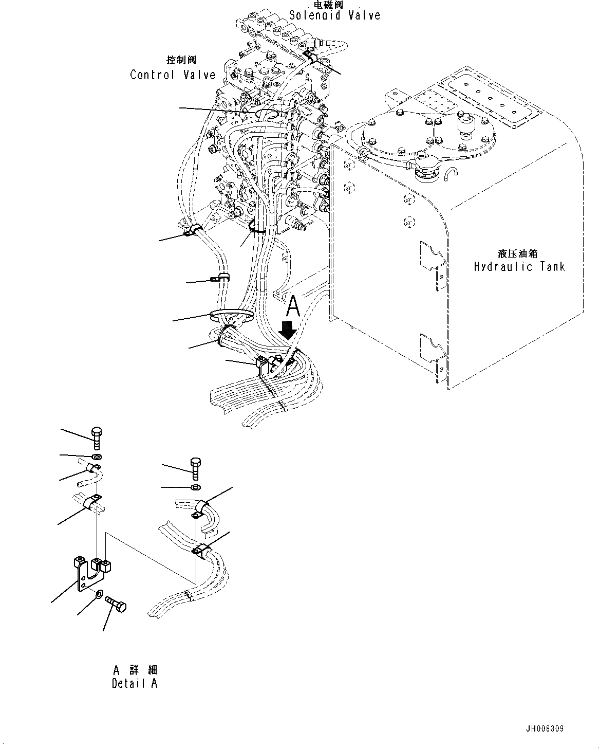 Схема запчастей Komatsu PC300-8M0 - ПРОПОРЦИОНАЛЬН. PRESSURE УПРАВЛ-Е (PPC) ТРУБЫ K [КАБИНА ОПЕРАТОРА И СИСТЕМА УПРАВЛЕНИЯ]