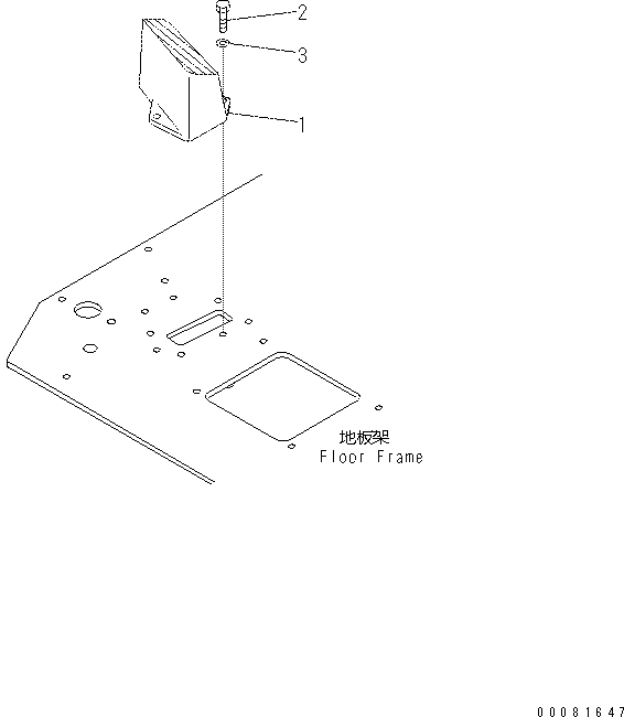 Схема запчастей Komatsu PC57-7 - КАБИНА (УПОР ДЛЯ НОГ, ПРАВ.) K [КАБИНА ОПЕРАТОРА И СИСТЕМА УПРАВЛЕНИЯ]