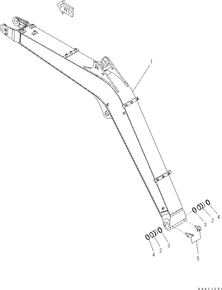 Схема запчастей Komatsu PC57-7 - СТРЕЛА T [РАБОЧЕЕ ОБОРУДОВАНИЕ]