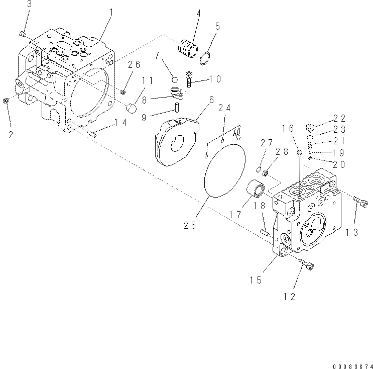 Схема запчастей Komatsu PC57-7 - ОСНОВН. НАСОС (/) Y [ОСНОВН. КОМПОНЕНТЫ И РЕМКОМПЛЕКТЫ]