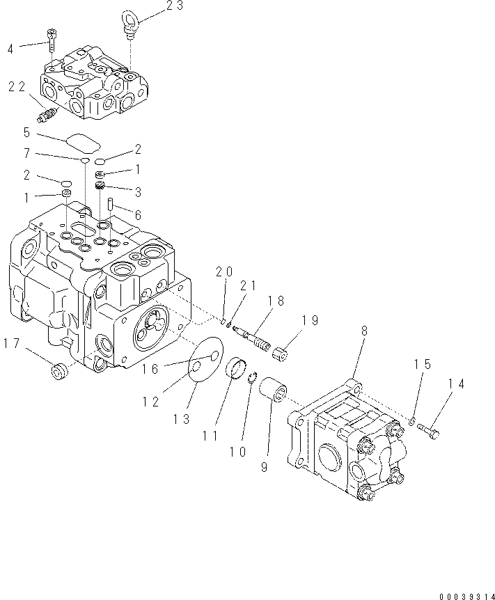 Схема запчастей Komatsu PC57-7 - ОСНОВН. НАСОС (/) Y [ОСНОВН. КОМПОНЕНТЫ И РЕМКОМПЛЕКТЫ]