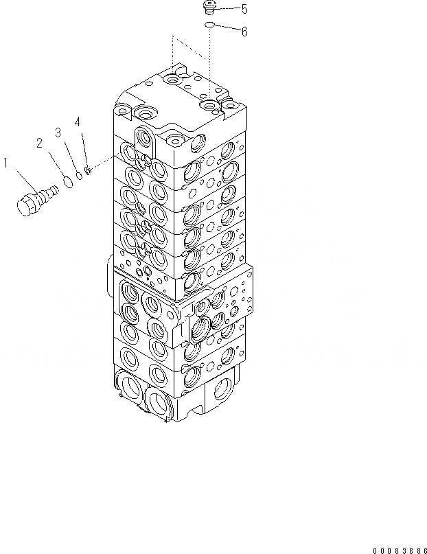 Схема запчастей Komatsu PC57-7 - ОСНОВН. КЛАПАН (8-КЛАПАН) (9/)(№DJB7-) Y [ОСНОВН. КОМПОНЕНТЫ И РЕМКОМПЛЕКТЫ]