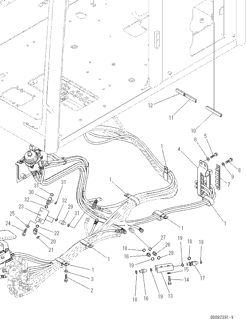 Схема запчастей Komatsu PC60-8 - КАБИНА (ПОЛ) (УПРАВЛ. НАВЕСН. ОБОРУД.) (/) (СПЕЦИФ-Я С ОТВАЛОМ) K [КАБИНА ОПЕРАТОРА И СИСТЕМА УПРАВЛЕНИЯ]