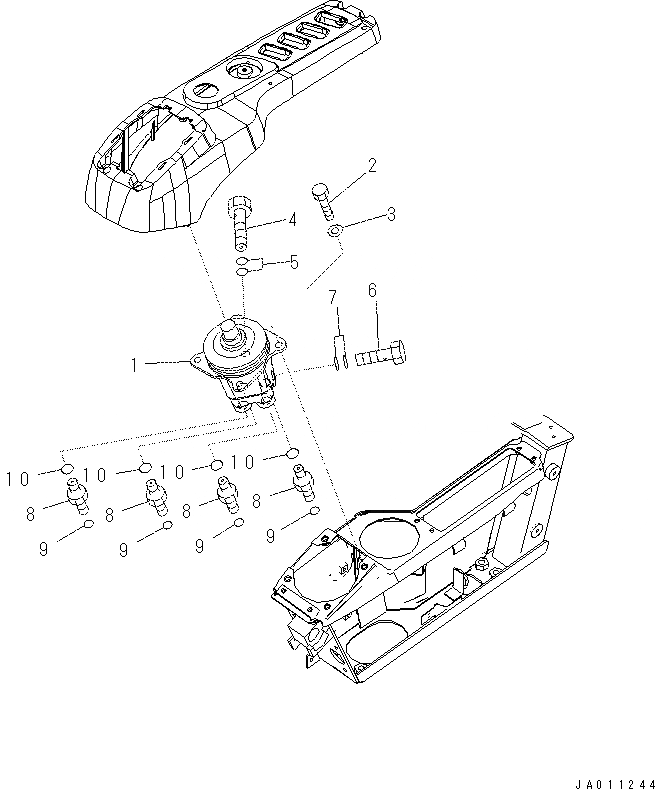Схема запчастей Komatsu PC60-8 - КАБИНА (ПОЛ) (P.P.C. КЛАПАН, ПРАВ.) K [КАБИНА ОПЕРАТОРА И СИСТЕМА УПРАВЛЕНИЯ]