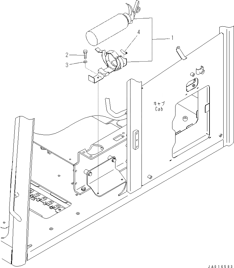 Схема запчастей Komatsu PC60-8 - ОГНЕТУШИТЕЛЬ K [КАБИНА ОПЕРАТОРА И СИСТЕМА УПРАВЛЕНИЯ]