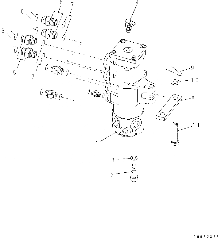 Схема запчастей Komatsu PC60-8 - ПОВОРОТНОЕ СОЕДИНЕНИЕ (СПЕЦИФ-Я С ОТВАЛОМ) N [ПОВОРОТН. КРУГ И КОМПОНЕНТЫ]
