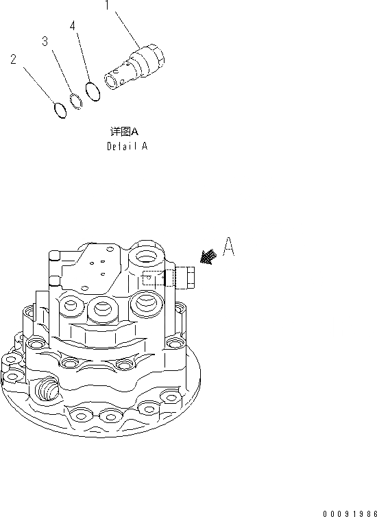 Схема запчастей Komatsu PC60-8 - МОТОР ПОВОРОТА (/) Y [ОСНОВН. КОМПОНЕНТЫ И РЕМКОМПЛЕКТЫ]