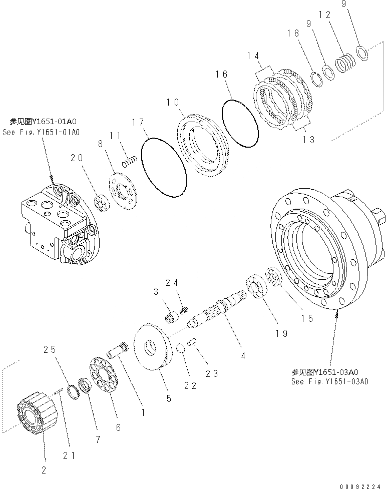 Схема запчастей Komatsu PC60-8 - ХОД MTOR (/) Y [ОСНОВН. КОМПОНЕНТЫ И РЕМКОМПЛЕКТЫ]