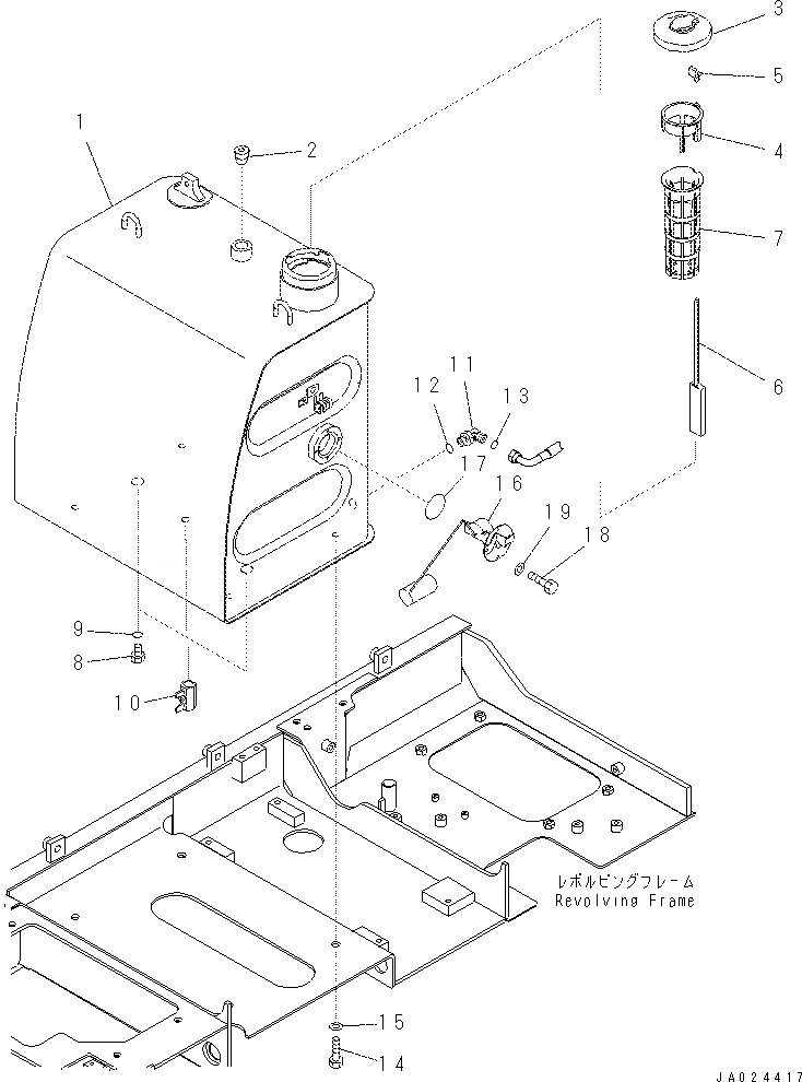 Схема запчастей Komatsu PC70-8 - ТОПЛИВН. БАК. (С ДОПОЛН. ФИЛЬТР.) D [ТОПЛИВН. БАК. AND КОМПОНЕНТЫ]