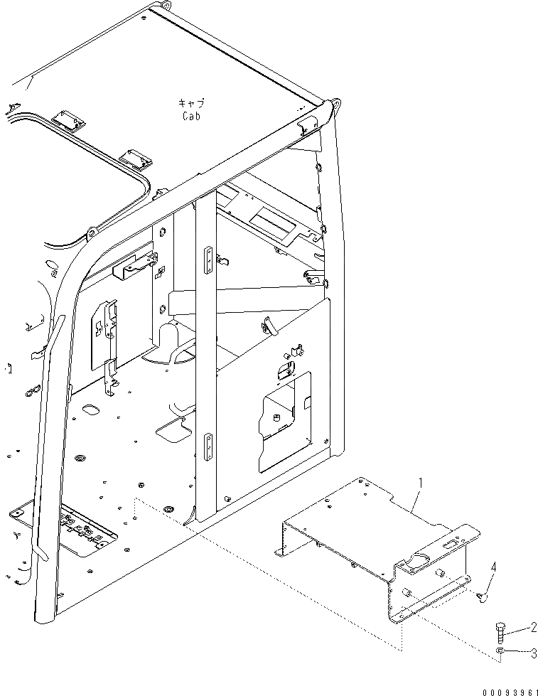Схема запчастей Komatsu PC70-8 - КАБИНА (ПОЛ) (ОСНОВ.) K [КАБИНА ОПЕРАТОРА И СИСТЕМА УПРАВЛЕНИЯ]