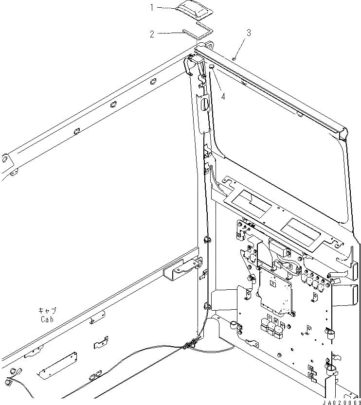 Схема запчастей Komatsu PC70-8 - КАБИНА (COVER) K [КАБИНА ОПЕРАТОРА И СИСТЕМА УПРАВЛЕНИЯ]